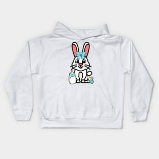 Cute Bunny Gender reveal - its a boy Kids Hoodie